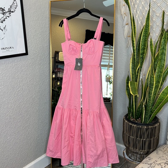 HOUSE OF CB 'Elia' French Pink Midi Sundress NWOT - Picture 7 of 11